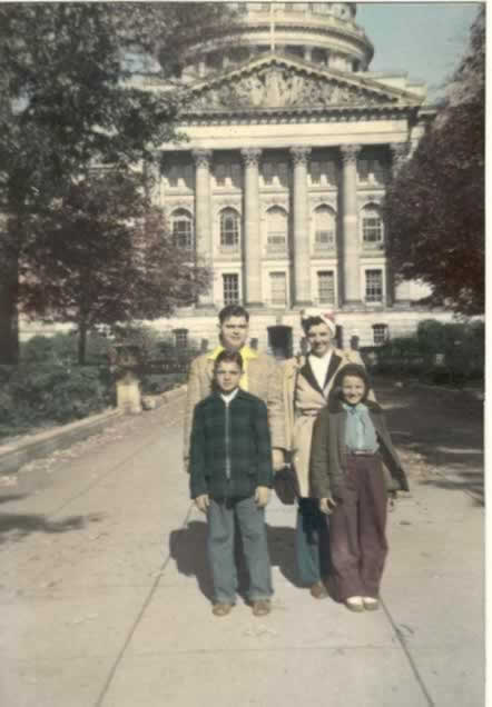 Landers Family in front of Madison State Capitol